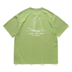 714STREET バックプリントヨットT 714ST032