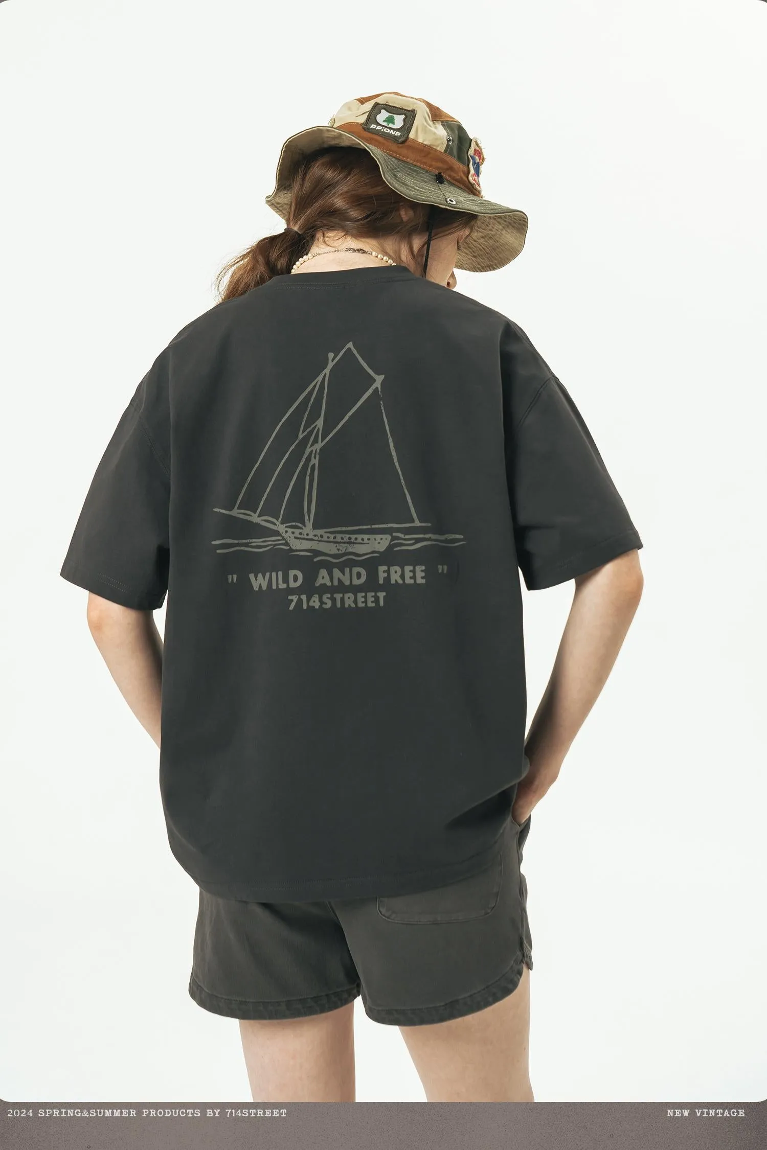 714STREET バックプリントヨットT 714ST032