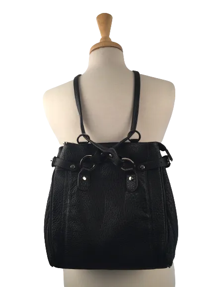 7360 - Convertible Handbag-to-Backpack in Black