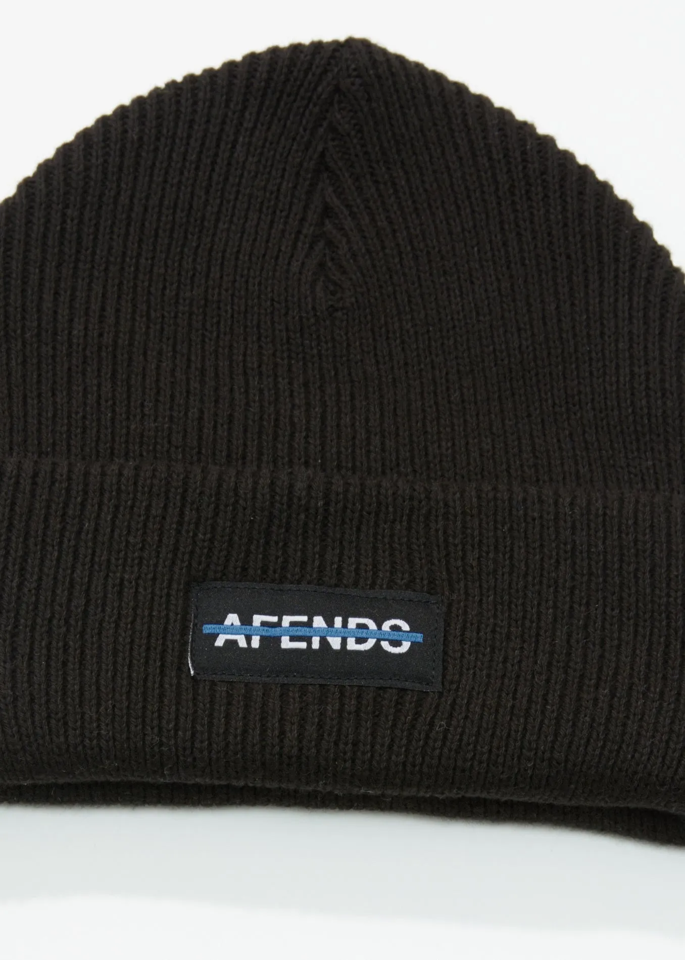 AFENDS Unisex Liquid - Ribbed Beanie - Black