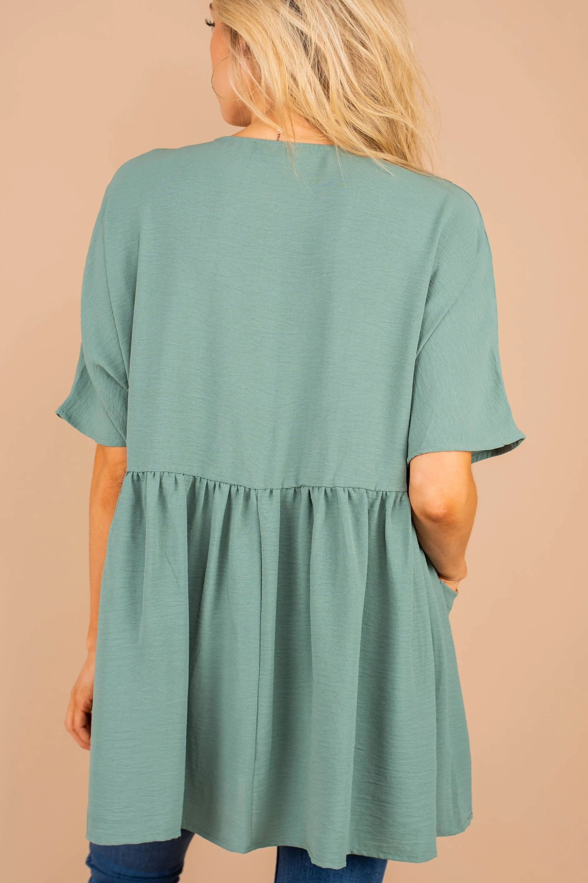All The Time In The World Sage Green Tunic