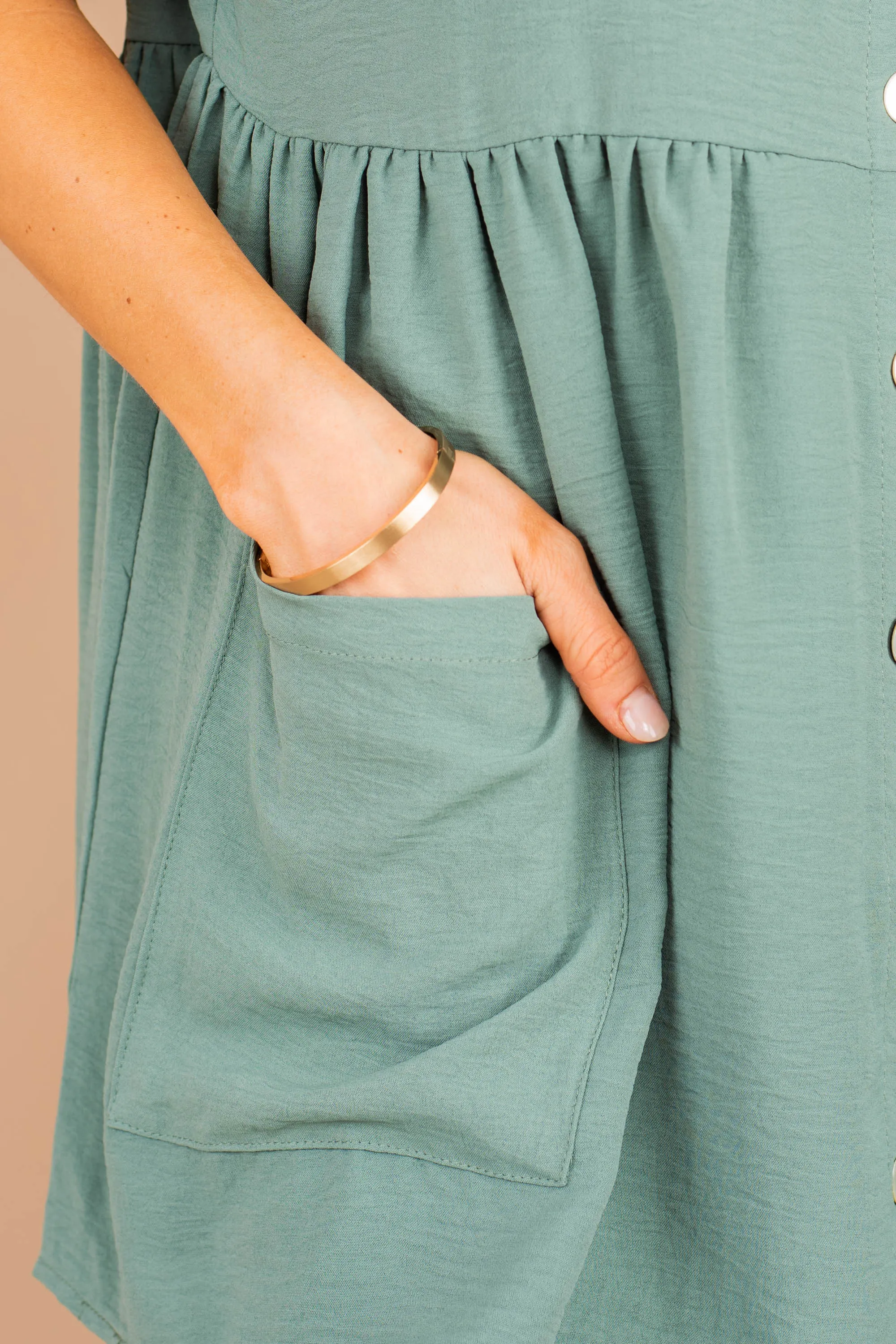 All The Time In The World Sage Green Tunic