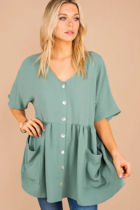 All The Time In The World Sage Green Tunic