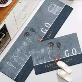 Anti slip Kitchen Floor Mat Set- Go