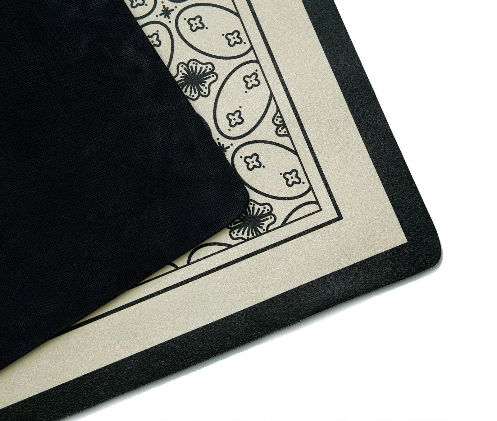 AntiSkid Dish Drying Heat & Water Protector Mat-SA-2553-2(Black Flowers)