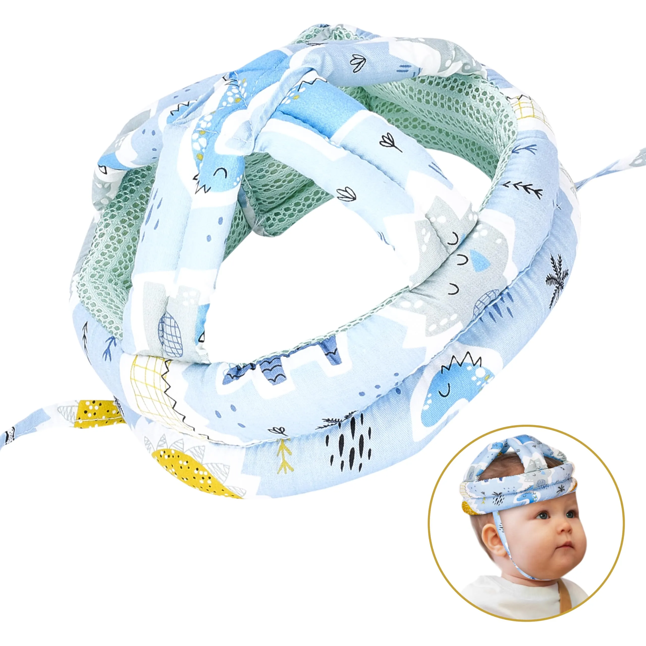 Baby Helmet For Crawling Walking - 102"X79"X08" Fabric Baby Head Protector