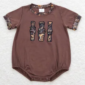 Baby Infant Boys Romper Camo Duck Call Brown Short Sleeve Rompers SR1402
