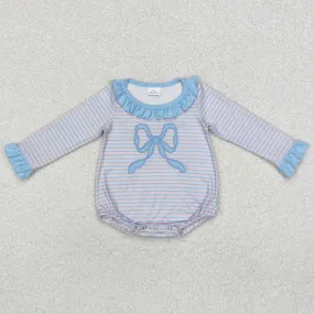 Baby Infant Girls Rompers Pink Stripes Big Bow Rompers LR1379