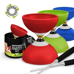 Ball Bearing Diabolo with 3 Ball Bearings   Sticks   Extra String   Free Online Video
