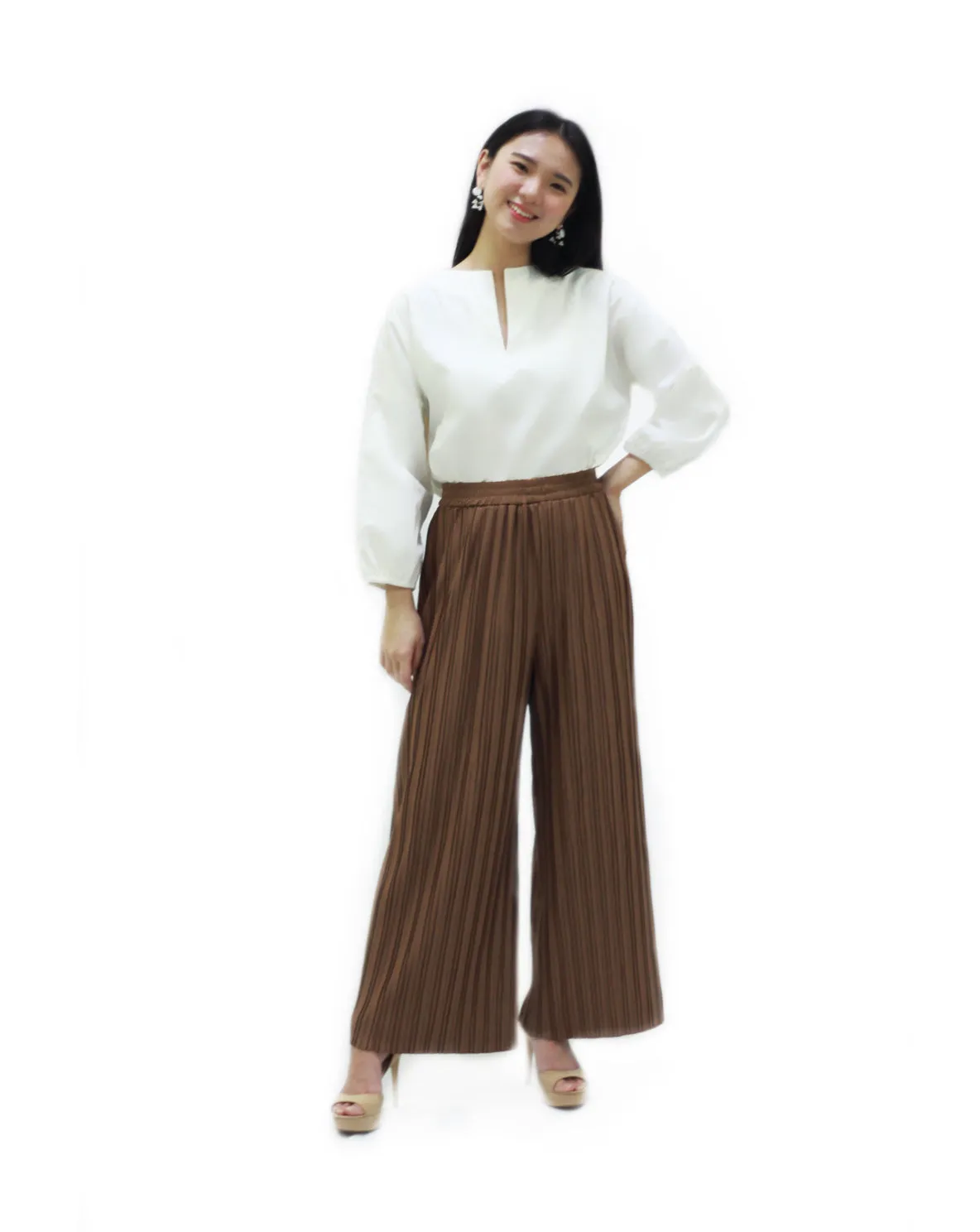 Basic Double Pleated Culottes Maxi