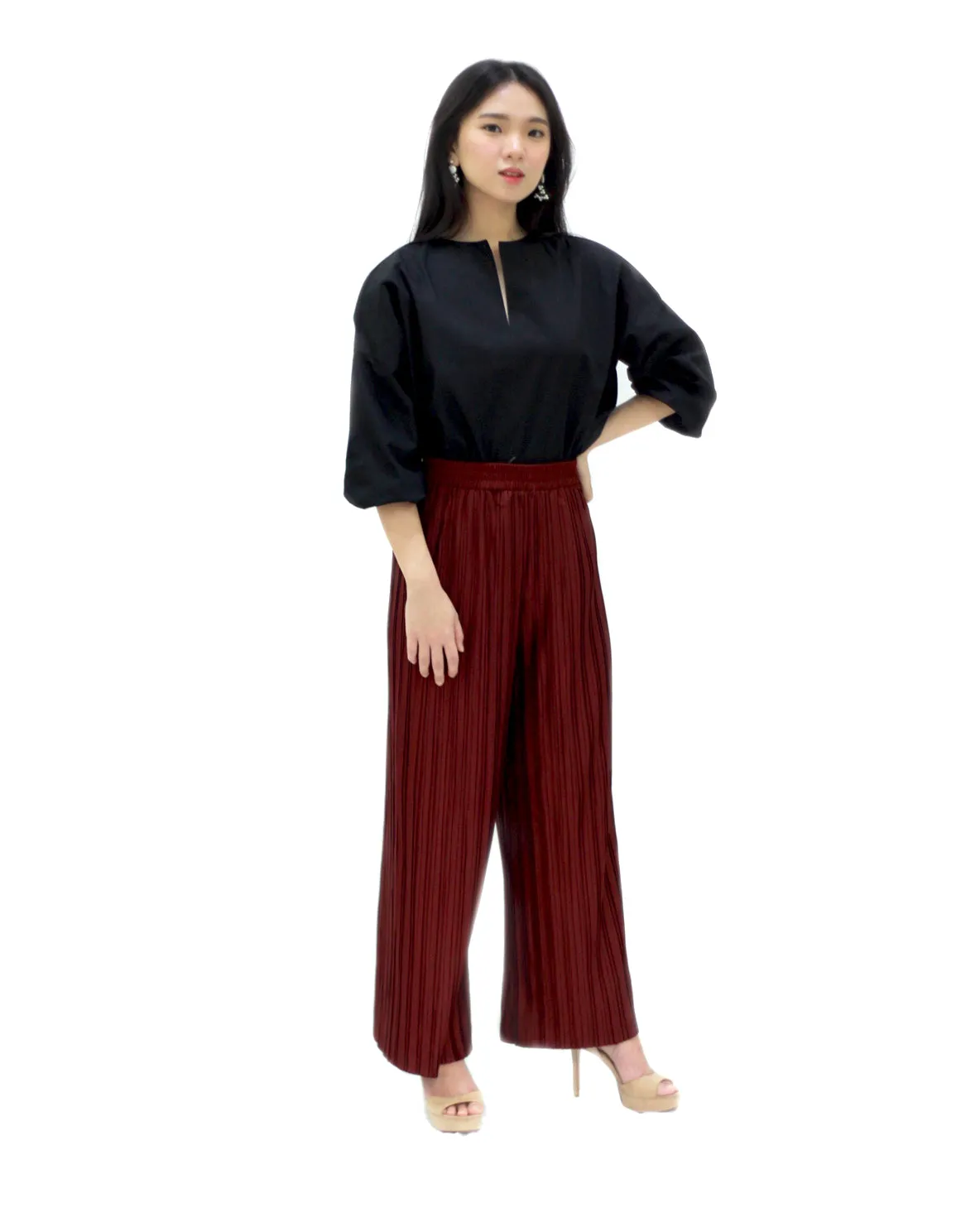 Basic Double Pleated Culottes Maxi