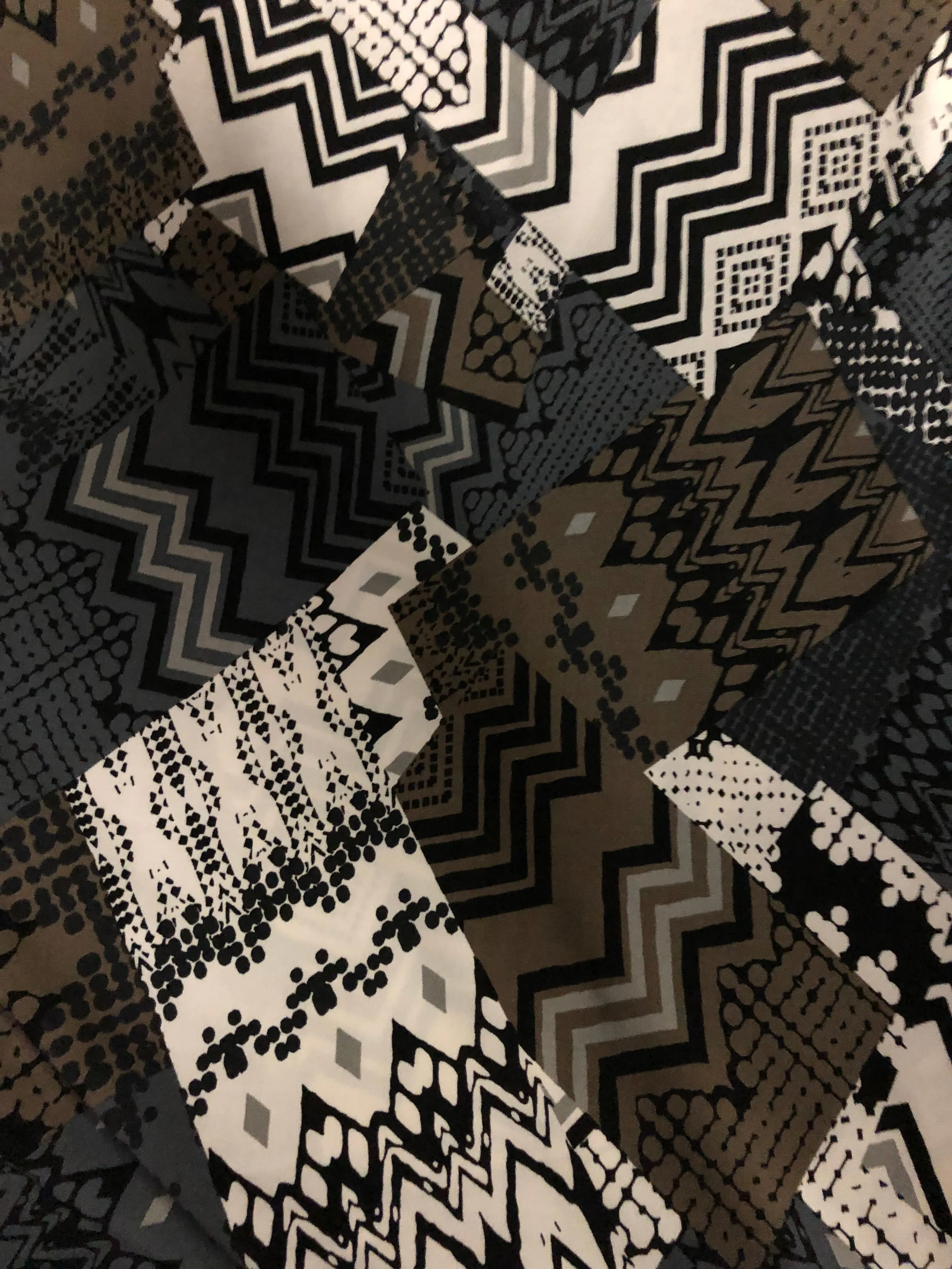 Black Brown Geo poly/spandex print