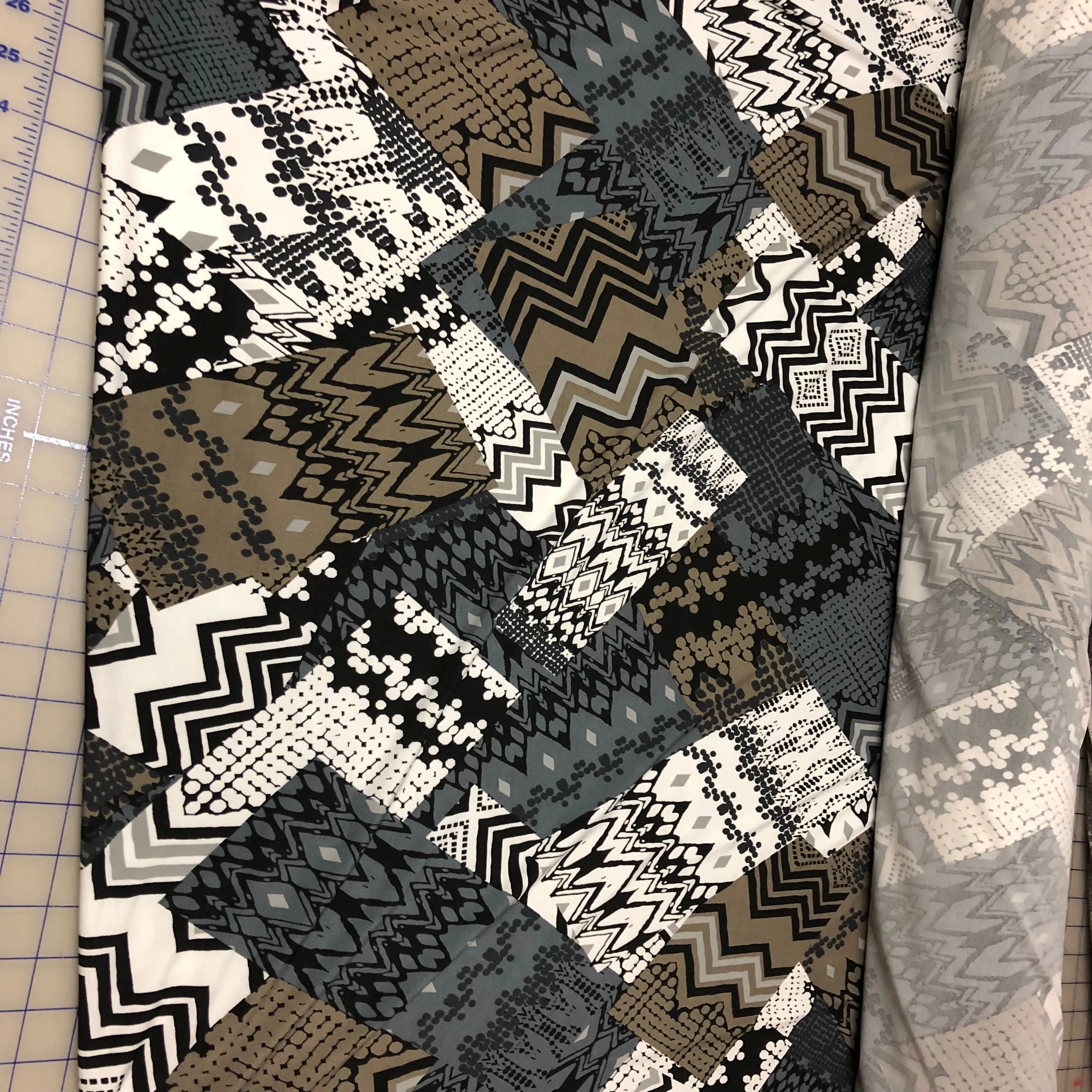 Black Brown Geo poly/spandex print