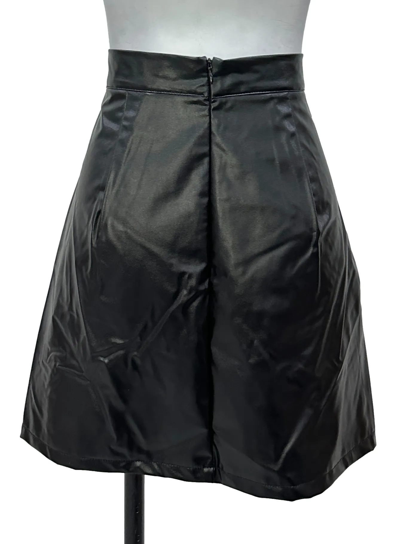 Black Pleather Layered Skirt