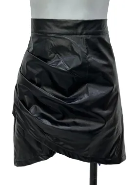 Black Pleather Layered Skirt