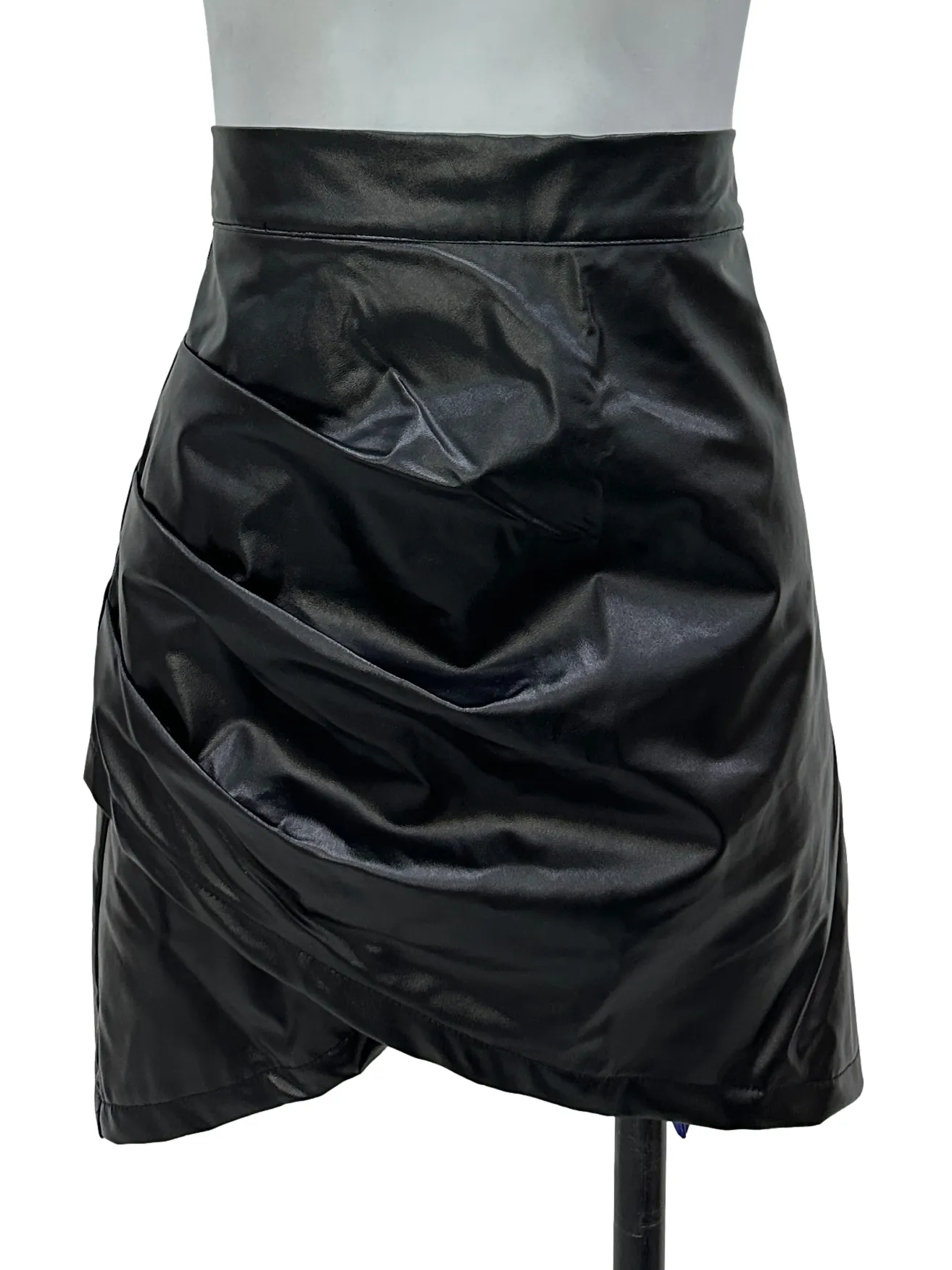 Black Pleather Layered Skirt