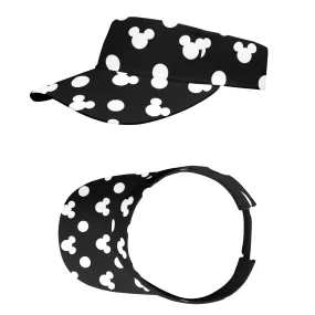 Black With White Mickey Polka Dots Athletic Visor