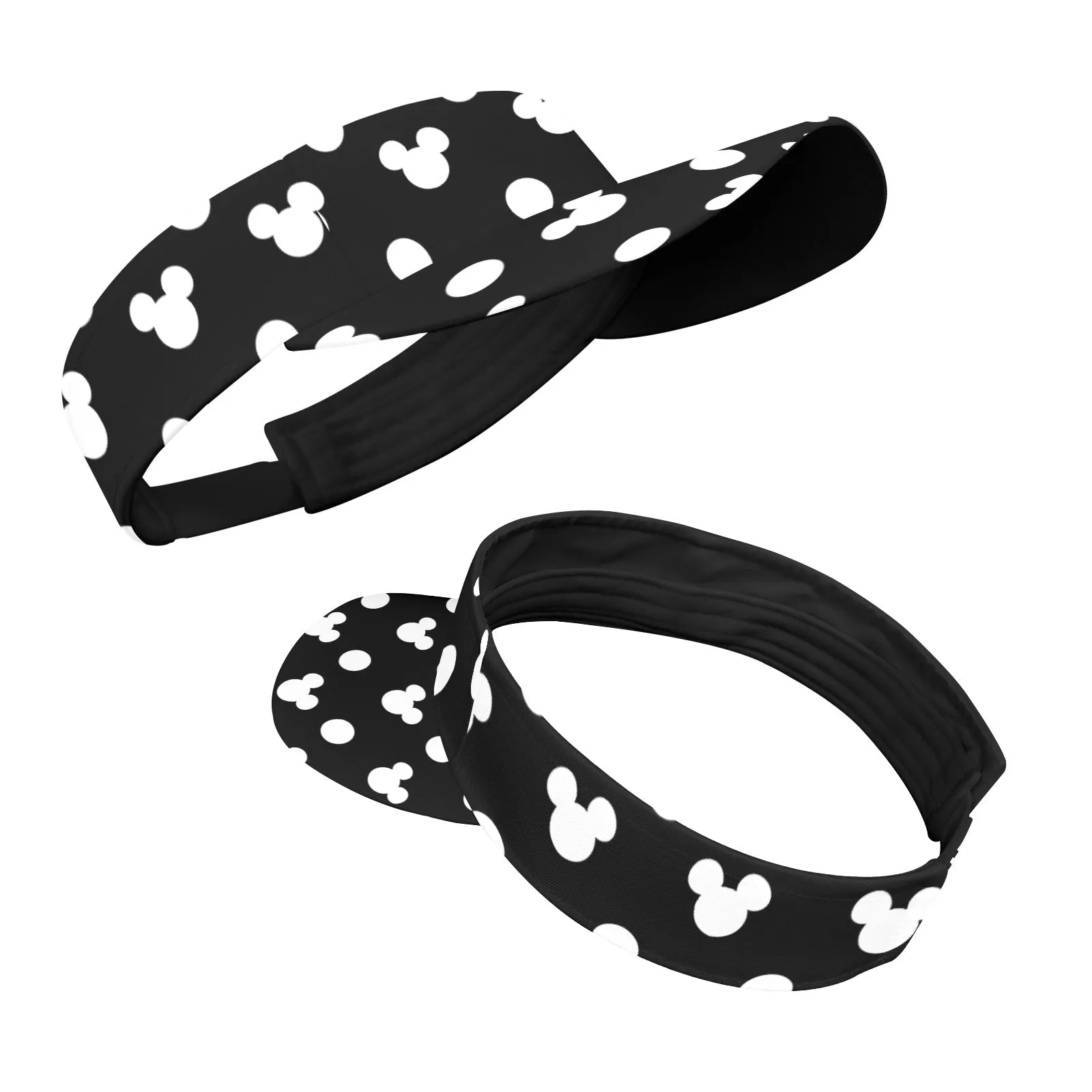 Black With White Mickey Polka Dots Athletic Visor