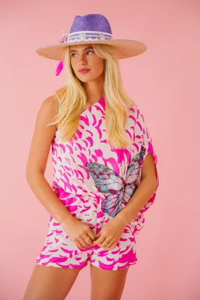 BUTTERFLY ONE-SHOULDER ROMPER