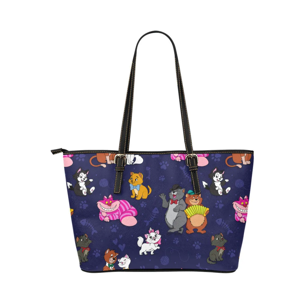 Cat Favorites Leather Tote Bag