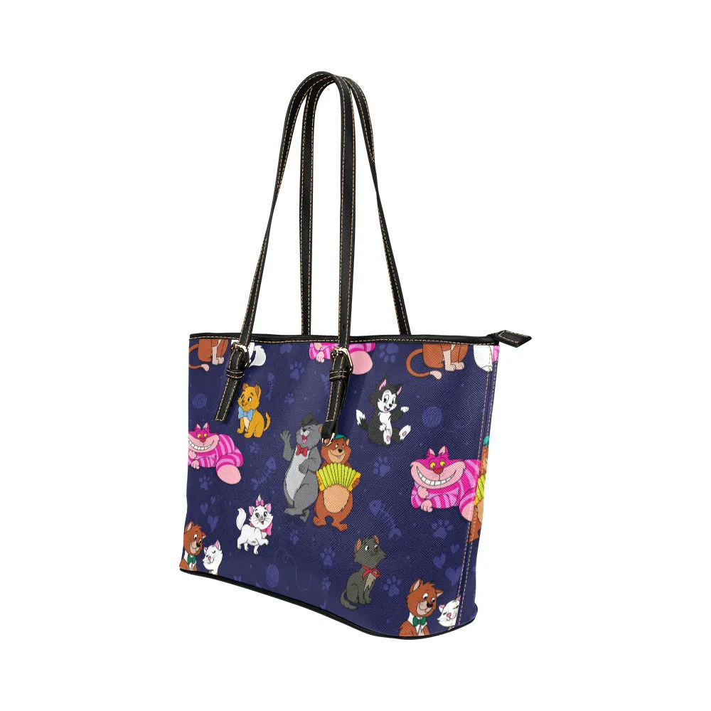 Cat Favorites Leather Tote Bag
