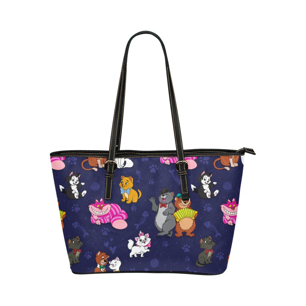 Cat Favorites Leather Tote Bag