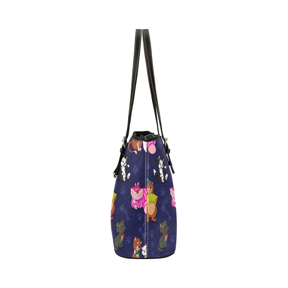 Cat Favorites Leather Tote Bag