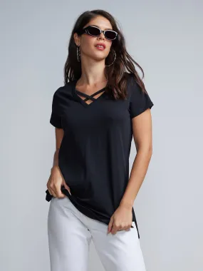 Criss-Cross Front Tunic Top