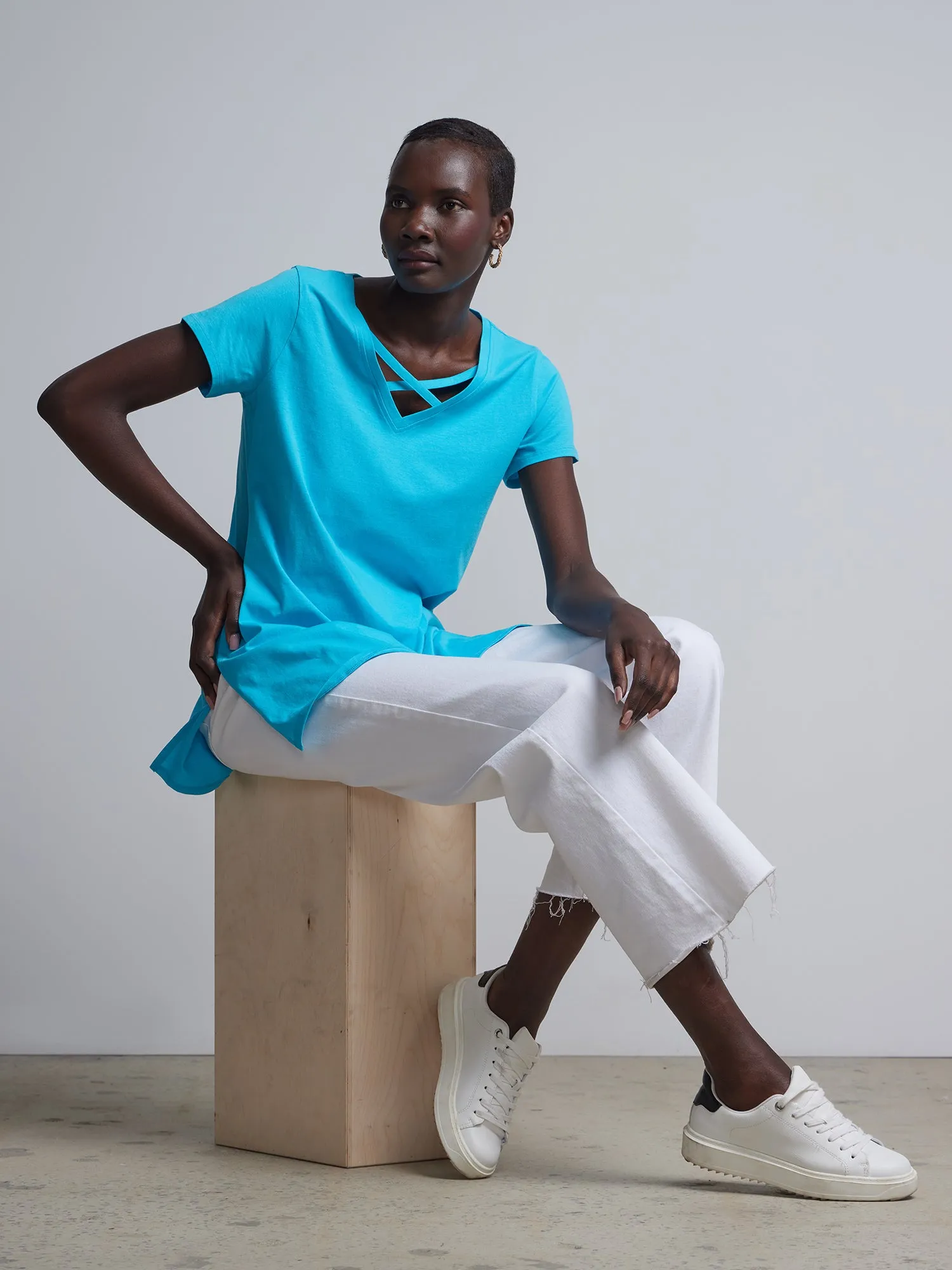 Criss-Cross Front Tunic Top