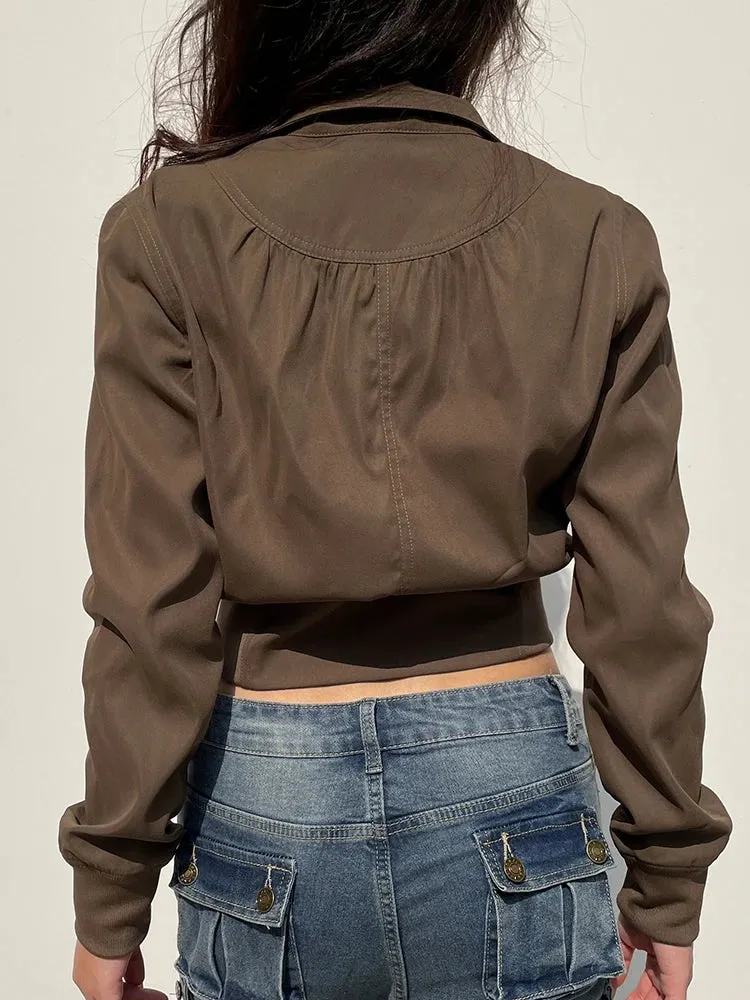 Cropped Bomber Jacket Snug Fit