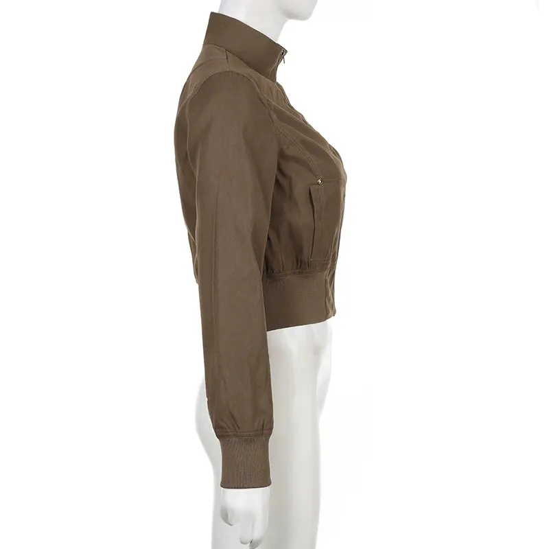Cropped Bomber Jacket Snug Fit