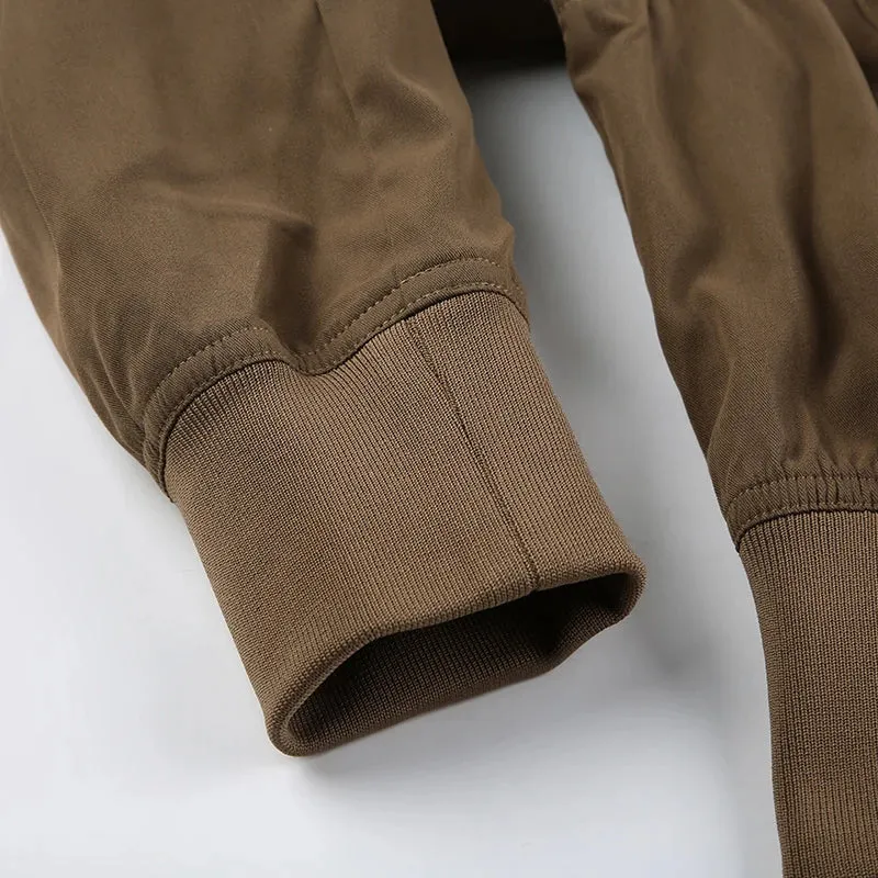 Cropped Bomber Jacket Snug Fit