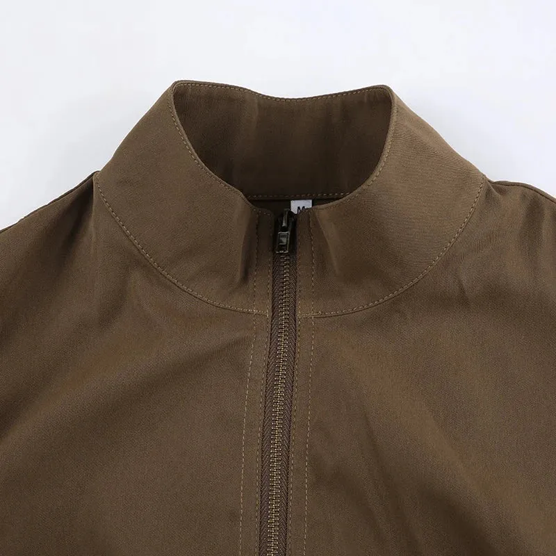 Cropped Bomber Jacket Snug Fit