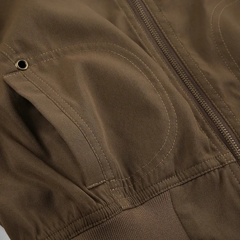 Cropped Bomber Jacket Snug Fit