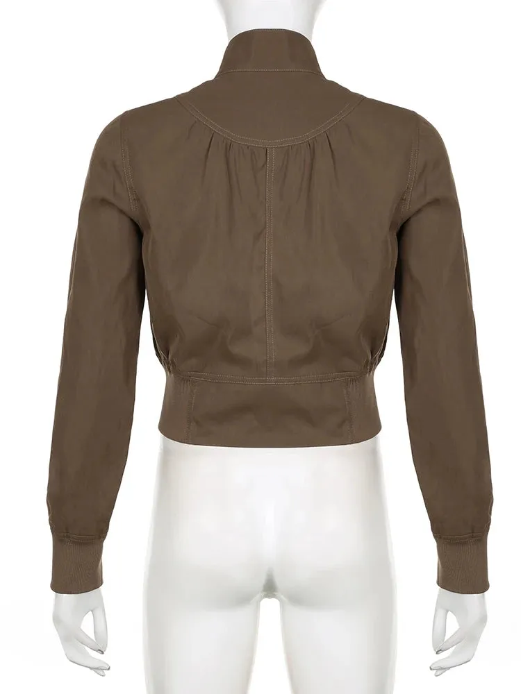 Cropped Bomber Jacket Snug Fit
