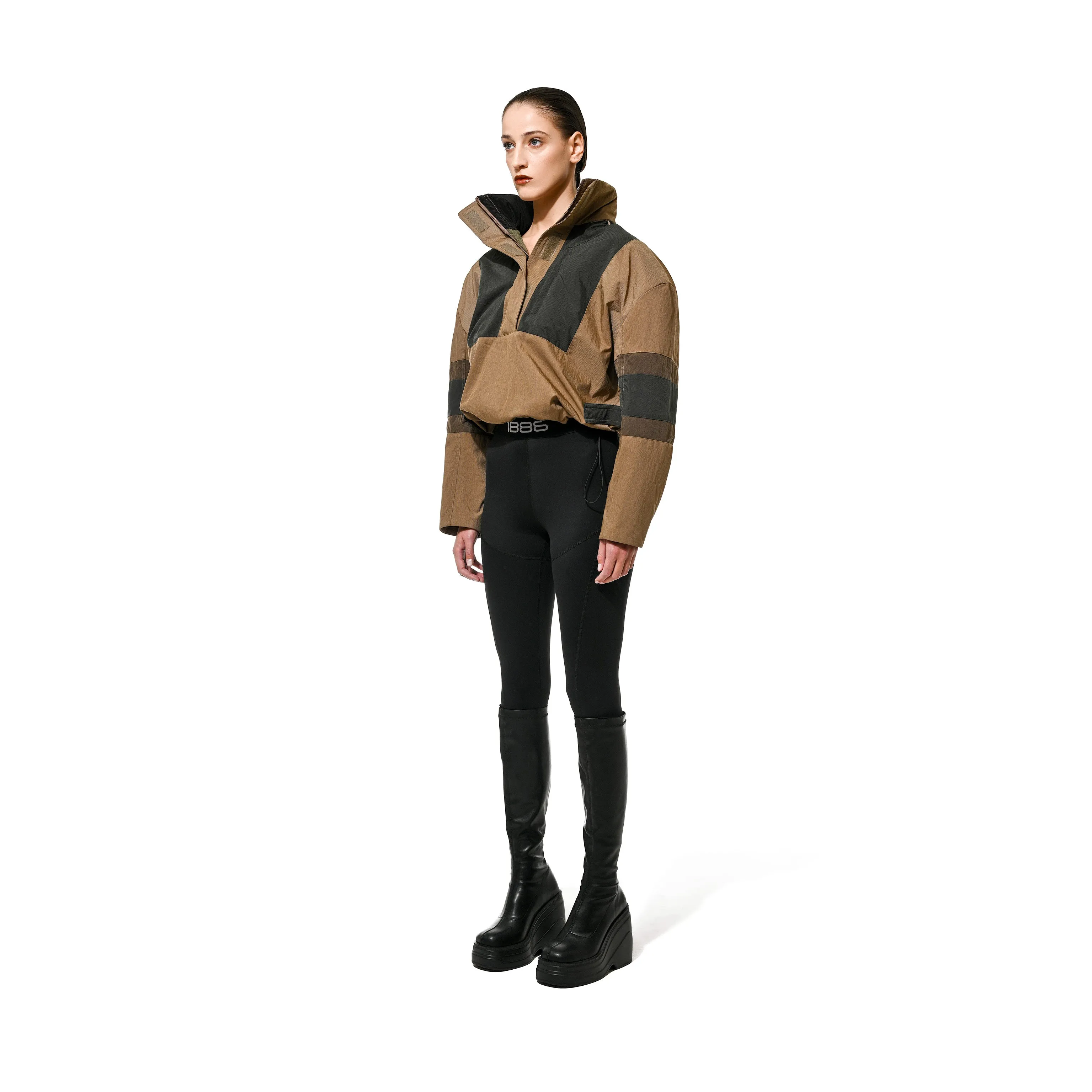 CROPPED TECH ANORAK - MOCHA