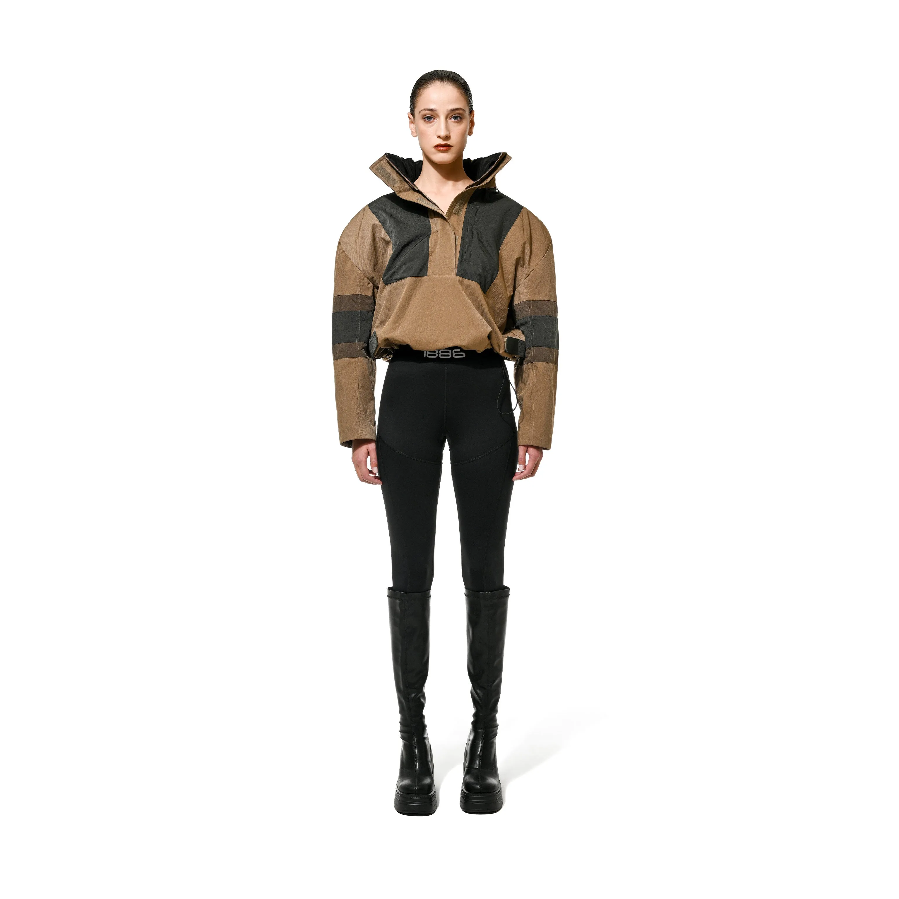 CROPPED TECH ANORAK - MOCHA