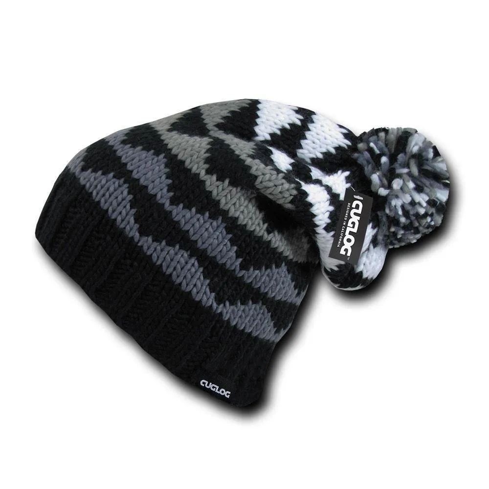 Cuglog K2 Slouch Beanies Pom Pom Style Winter Cuffed Caps Hats