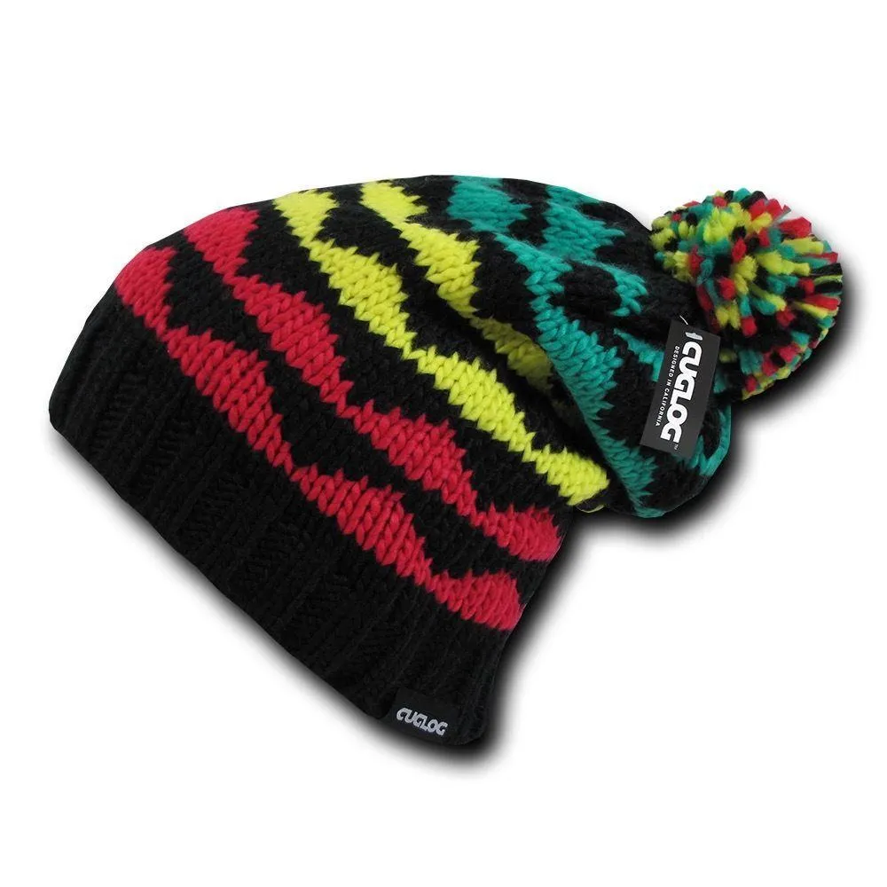 Cuglog K2 Slouch Beanies Pom Pom Style Winter Cuffed Caps Hats