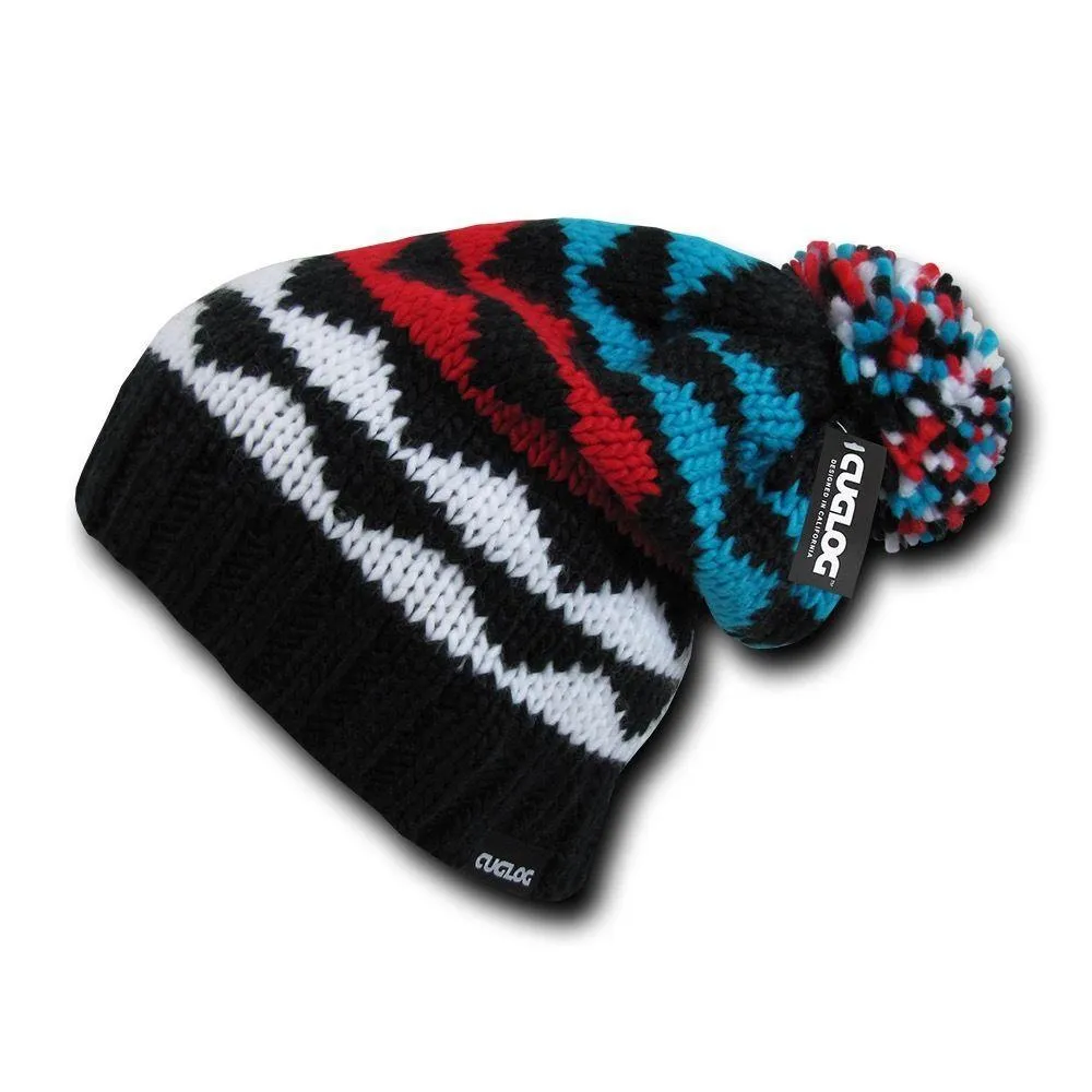 Cuglog K2 Slouch Beanies Pom Pom Style Winter Cuffed Caps Hats