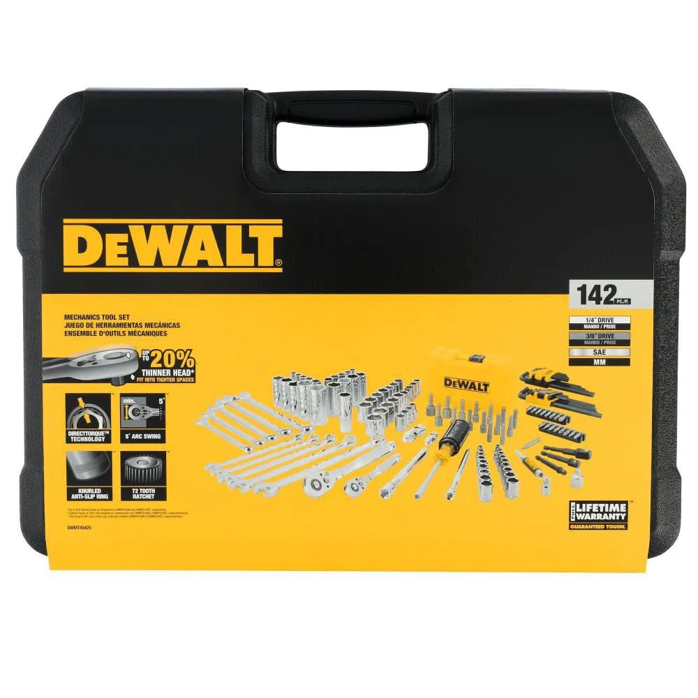 DeWalt DWMT45425 142-Piece 1/4-in. and 3/8-in. Drive Mechanics Tool Set