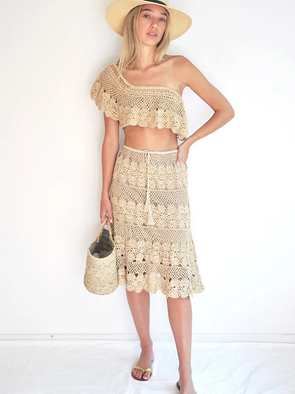 Filigree Off Shoulder Top - Gold