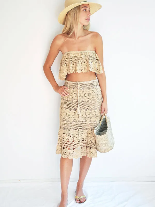 Filigree Off Shoulder Top - Gold