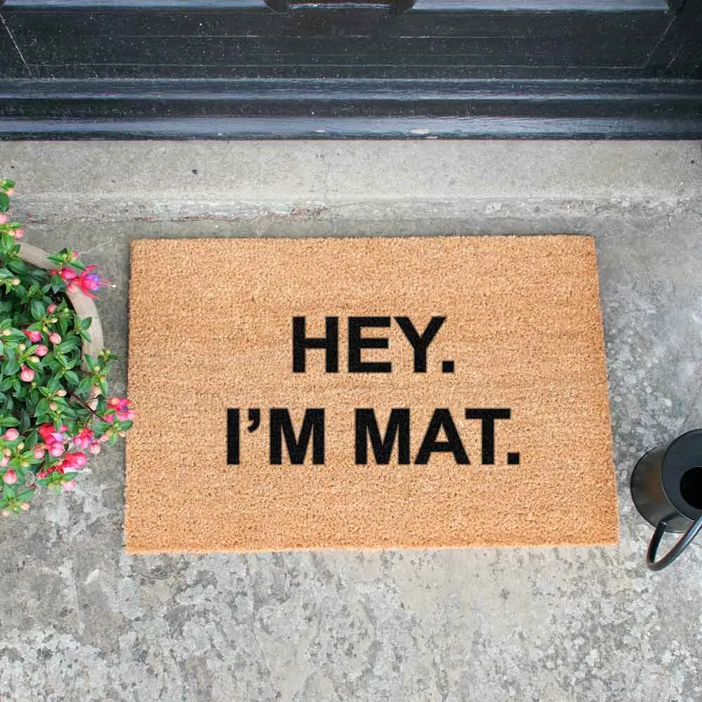 Front Doormat Indoor Outdoor Custom Hey I'm Mat