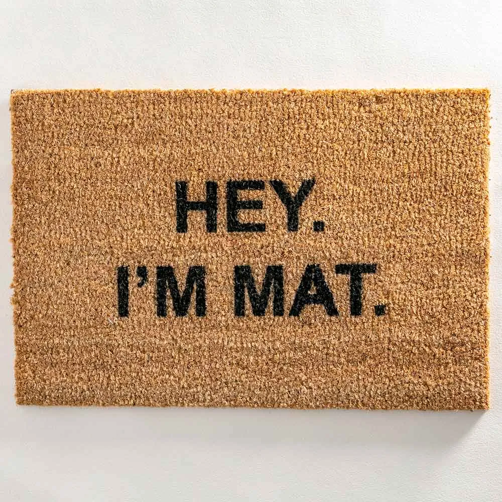 Front Doormat Indoor Outdoor Custom Hey I'm Mat