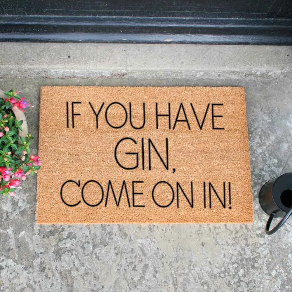 Front Doormat Indoor Outdoor Custom If You Have Gin Come On In