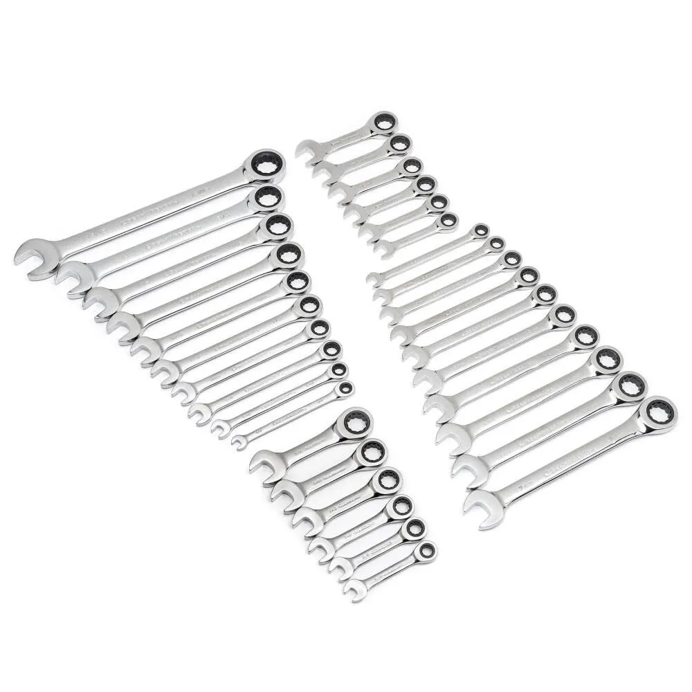 GearWrench 39327 SAE/Metric 72-Tooth Combination Ratcheting Wrench Tool Set (32-Piece)