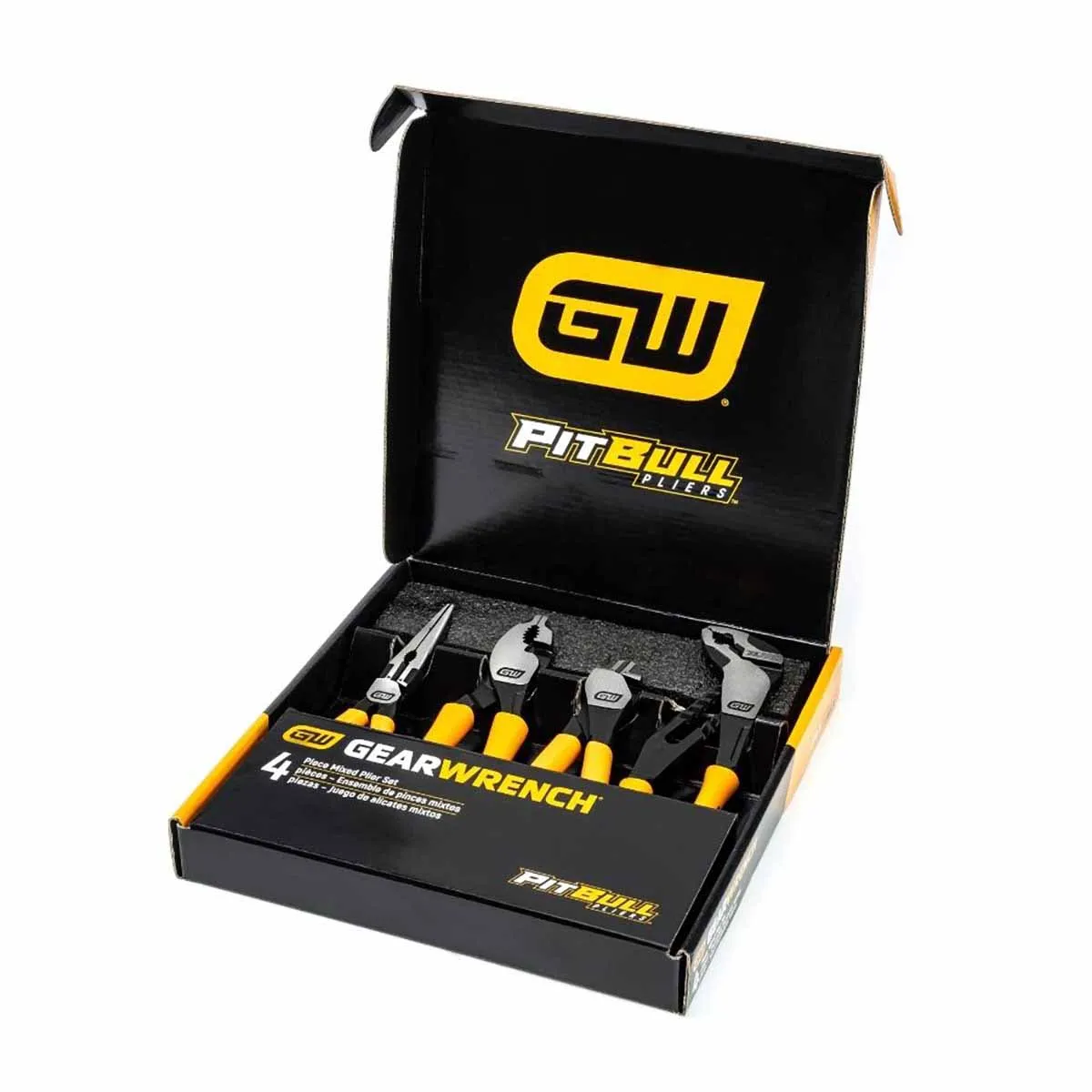 GearWrench 82203 4 Pc. Pitbull Dipped Handle Mixed Plier Set