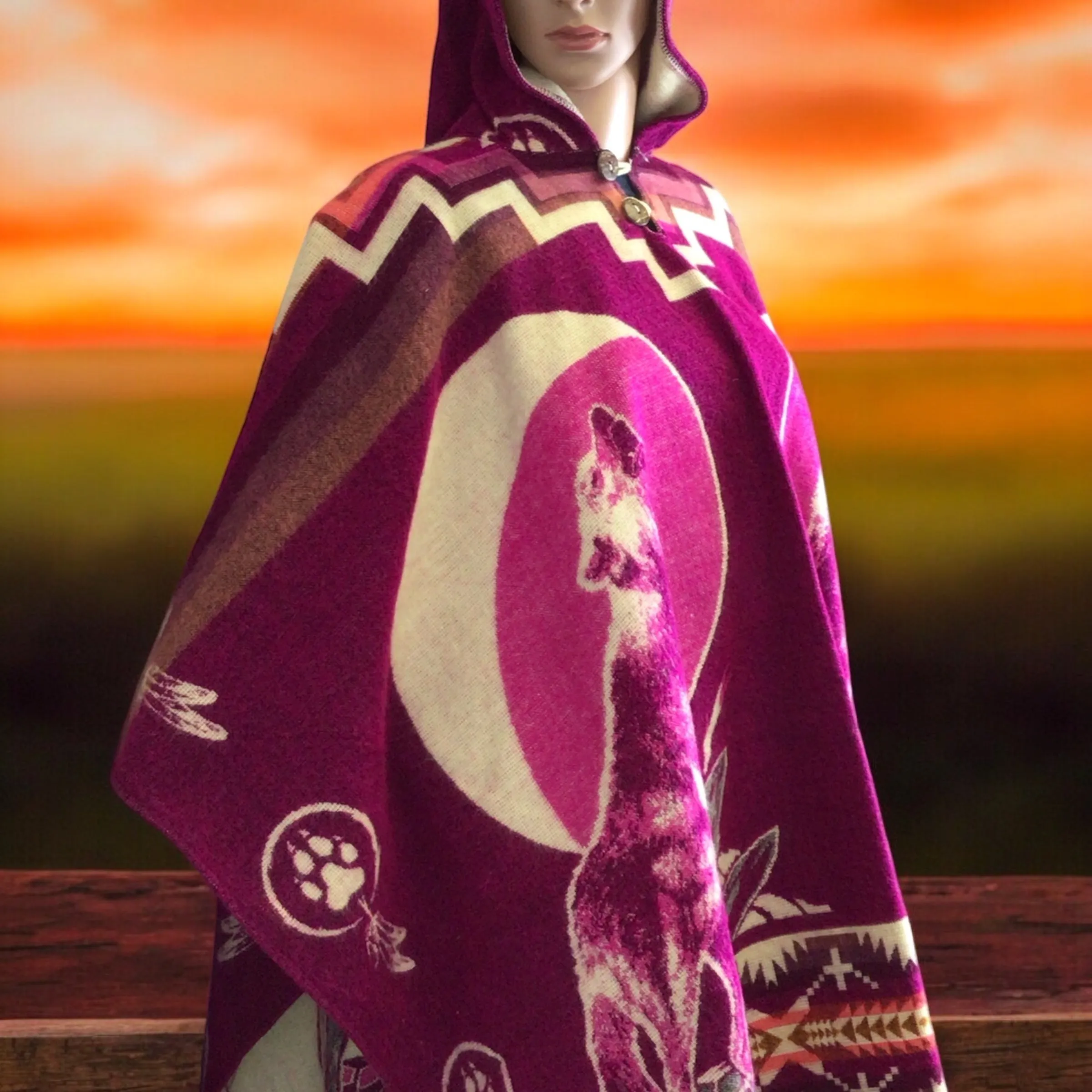 Handmade Ponchos pink ( bear)