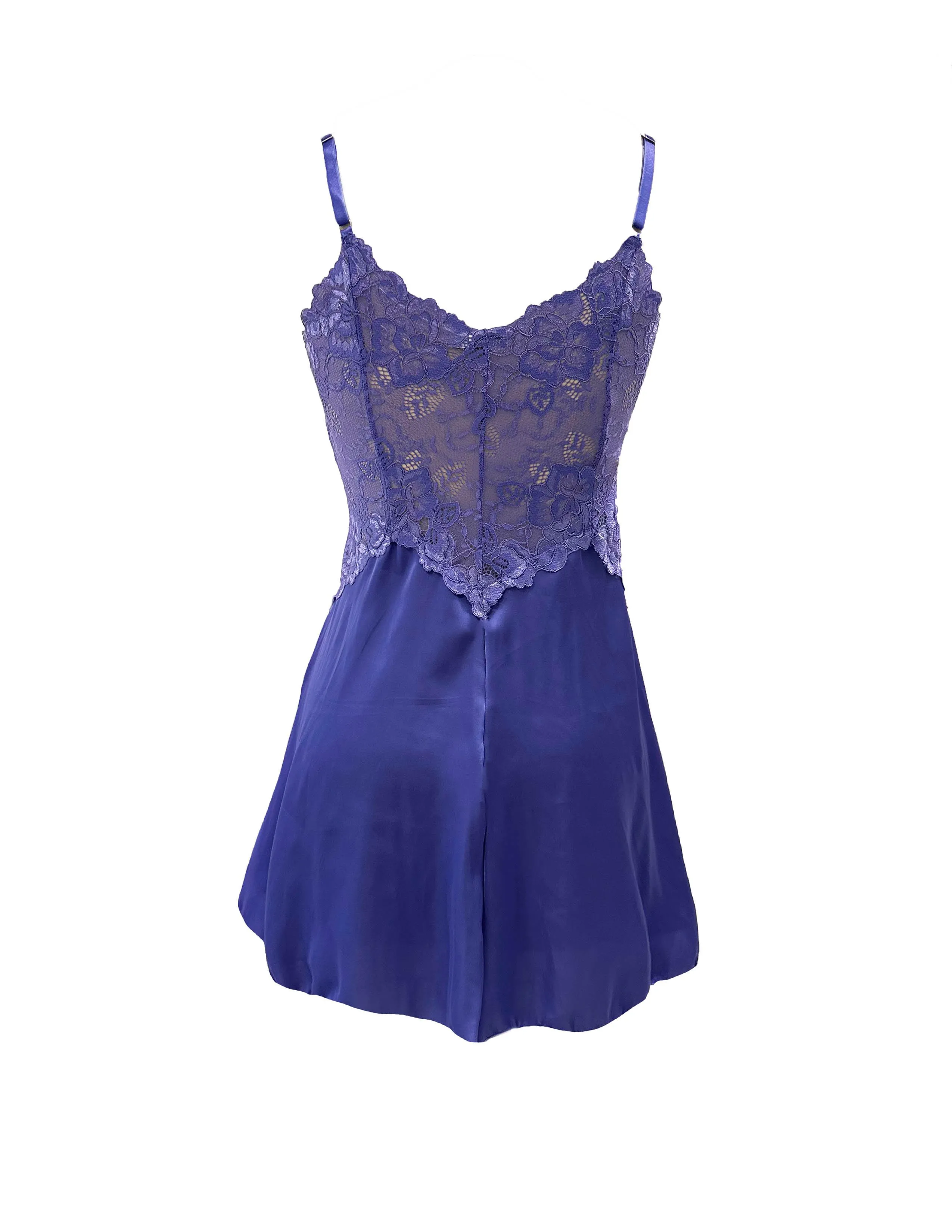 Hydrangea Satin and Lace Short Nightie